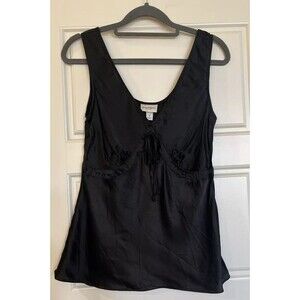 Y2K Isaac Mizrahi For Target Silk Blouse, Black, Size Medium, Soft